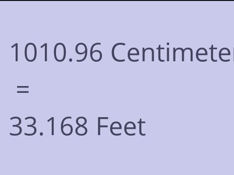 1010.96 CM TO FEET