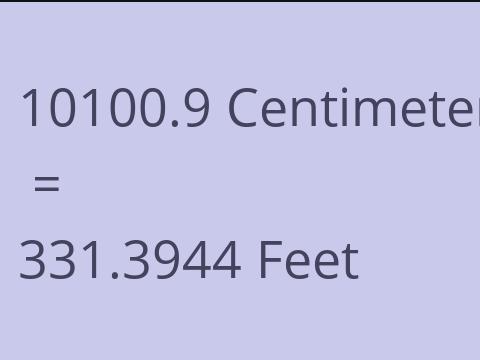 10100.9 CM TO FEET