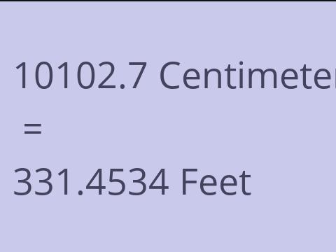 10102.7 CM TO FEET