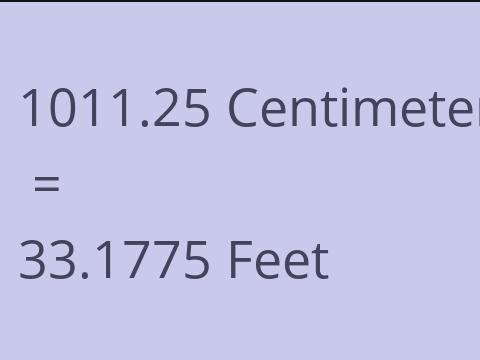 1011.25 CM TO FEET