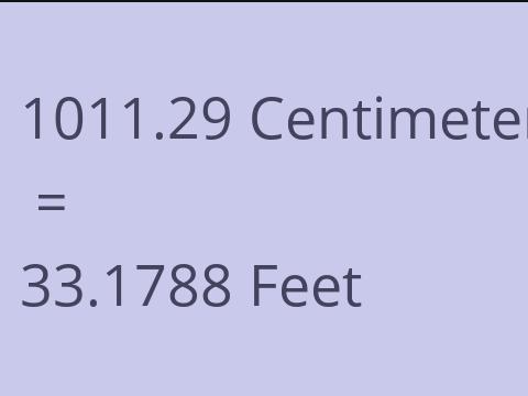 1011.29 CM TO FEET