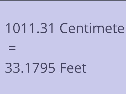 1011.31 CM TO FEET