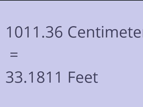 1011.36 CM TO FEET