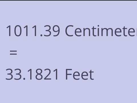 1011.39 CM TO FEET