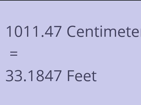 1011.47 CM TO FEET