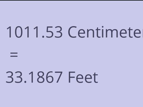 1011.53 CM TO FEET