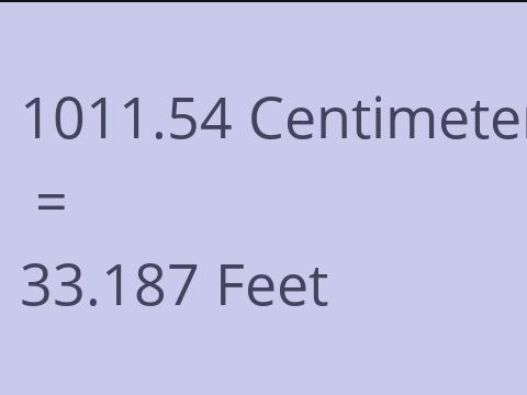 1011.54 CM TO FEET