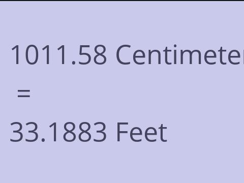 1011.58 CM TO FEET