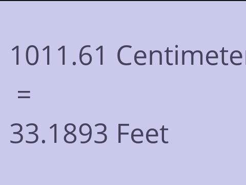 1011.61 CM TO FEET