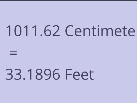 1011.62 CM TO FEET