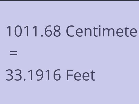 1011.68 CM TO FEET