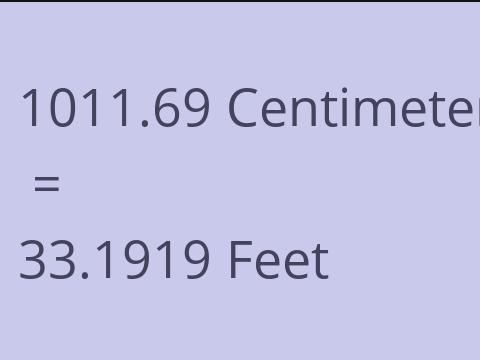 1011.69 CM TO FEET