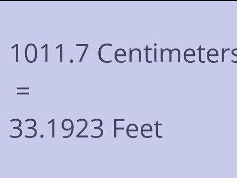 1011.7 CM TO FEET