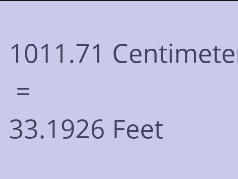 1011.71 CM TO FEET