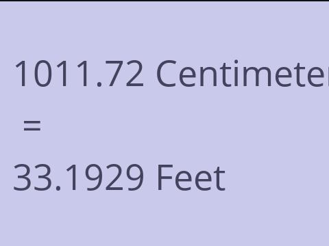 1011.72 CM TO FEET