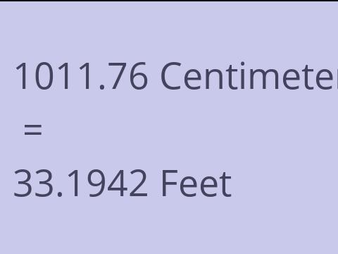 1011.76 CM TO FEET