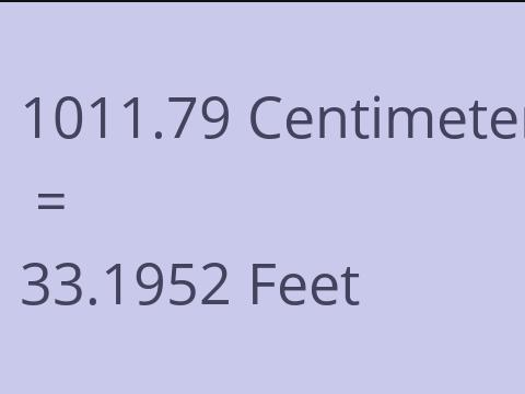 1011.79 CM TO FEET