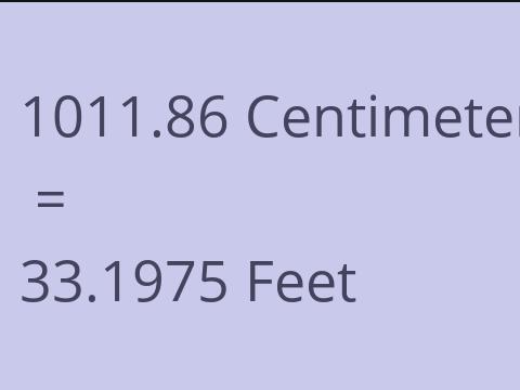 1011.86 CM TO FEET