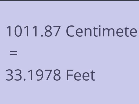 1011.87 CM TO FEET