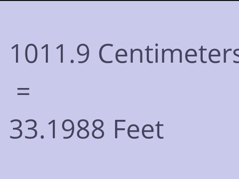 1011.9 CM TO FEET