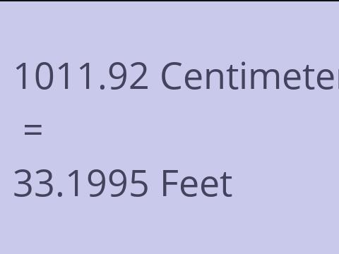 1011.92 CM TO FEET