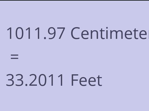 1011.97 CM TO FEET