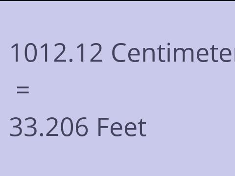 1012.12 CM TO FEET