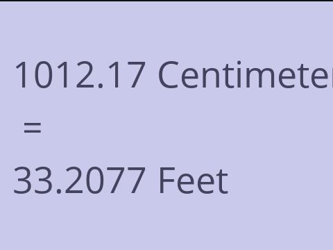 1012.17 CM TO FEET