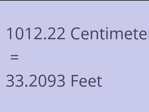 1012.22 CM TO FEET