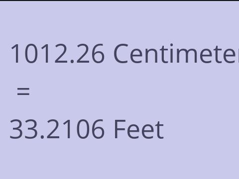 1012.26 CM TO FEET