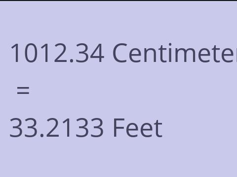 1012.34 CM TO FEET