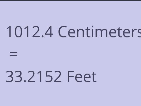 1012.4 CM TO FEET