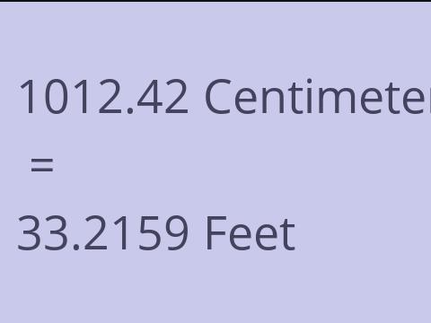 1012.42 CM TO FEET