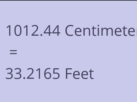 1012.44 CM TO FEET