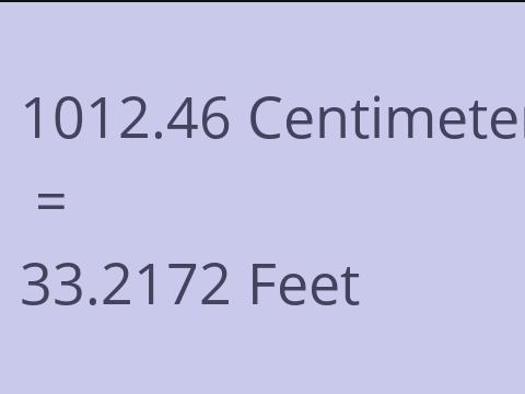 1012.46 CM TO FEET