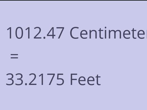 1012.47 CM TO FEET