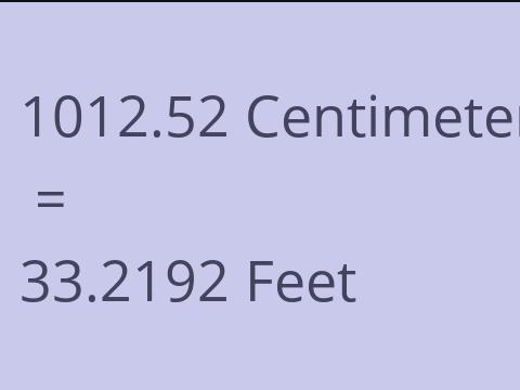 1012.52 CM TO FEET