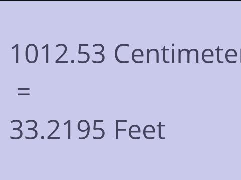 1012.53 CM TO FEET