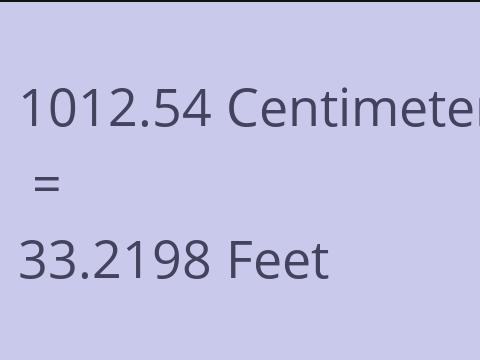 1012.54 CM TO FEET