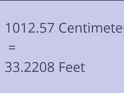 1012.57 CM TO FEET