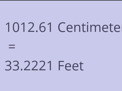 1012.61 CM TO FEET