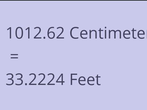 1012.62 CM TO FEET