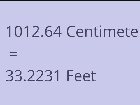 1012.64 CM TO FEET