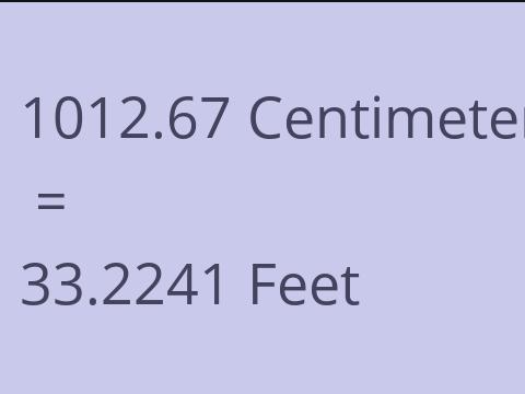 1012.67 CM TO FEET