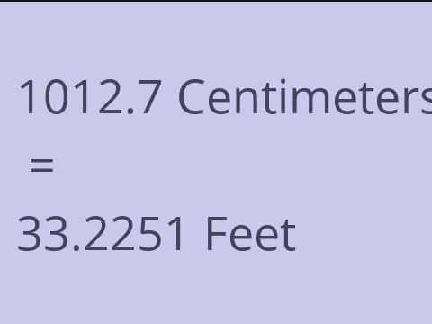 1012.7 CM TO FEET