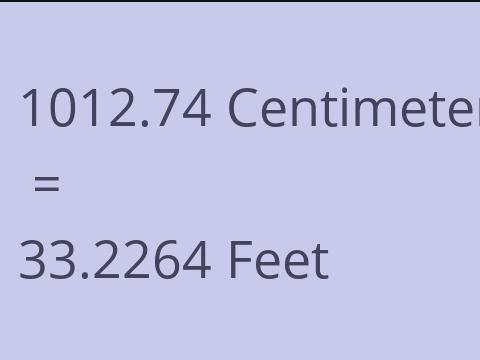 1012.74 CM TO FEET