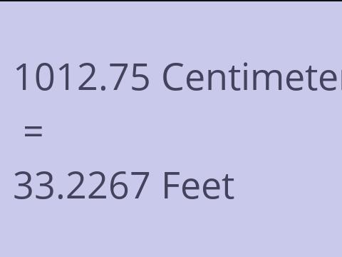 1012.75 CM TO FEET