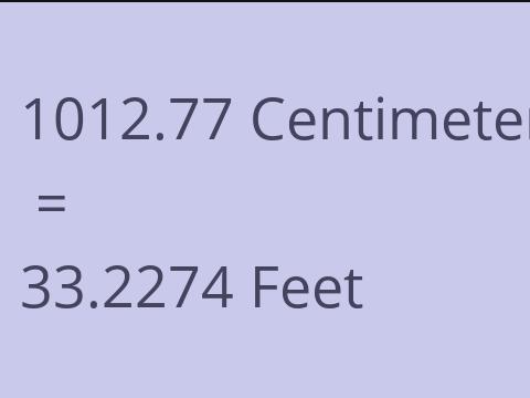 1012.77 CM TO FEET