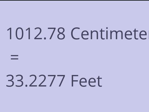 1012.78 CM TO FEET