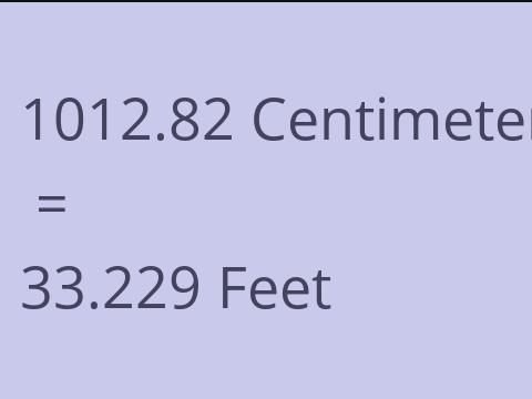 1012.82 CM TO FEET